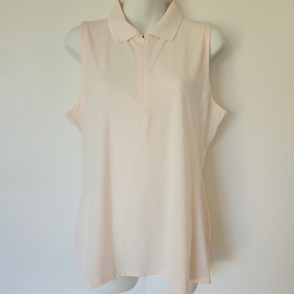 NWT Calla Golf Sleeveless Polo Top Women's Large Light Pink Athletic Knit‎